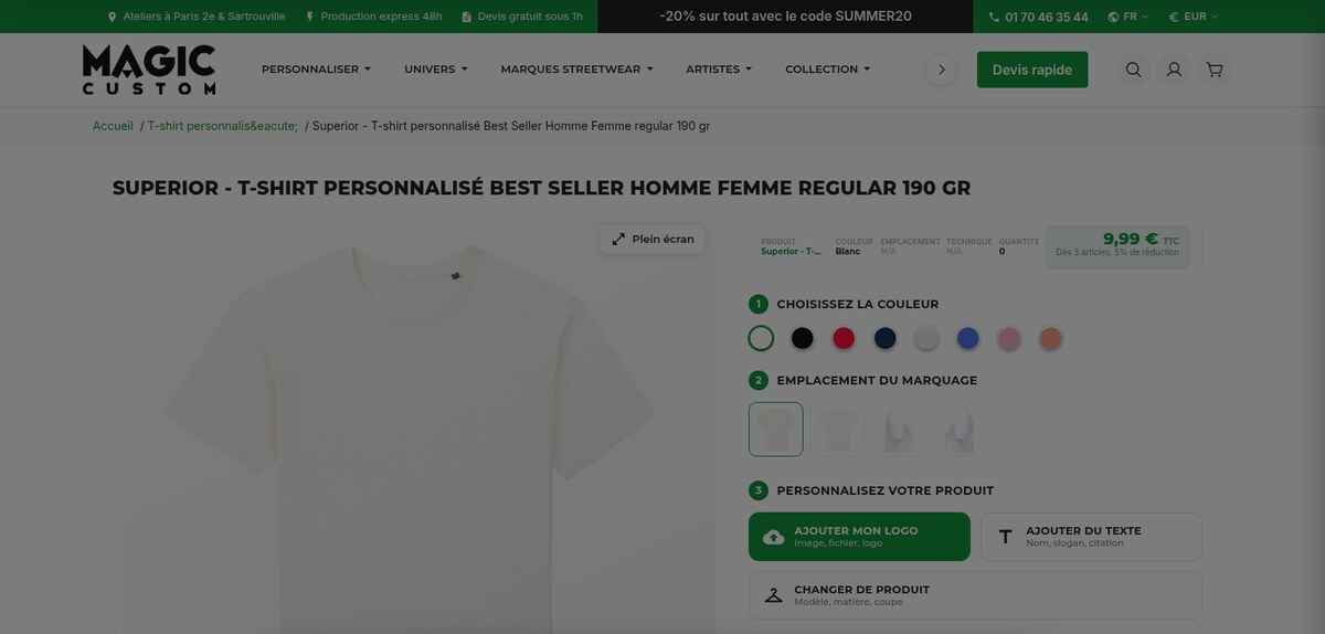 Refonte, migration et personnalisation produit pour Magic Custom